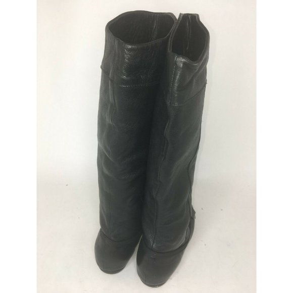 Lavorazione Artigiana Black Leather Knee High Boot - Picture 3 of 7